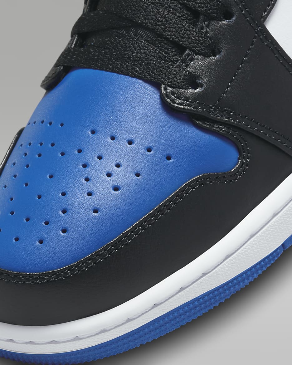 White black and blue jordan 1 top
